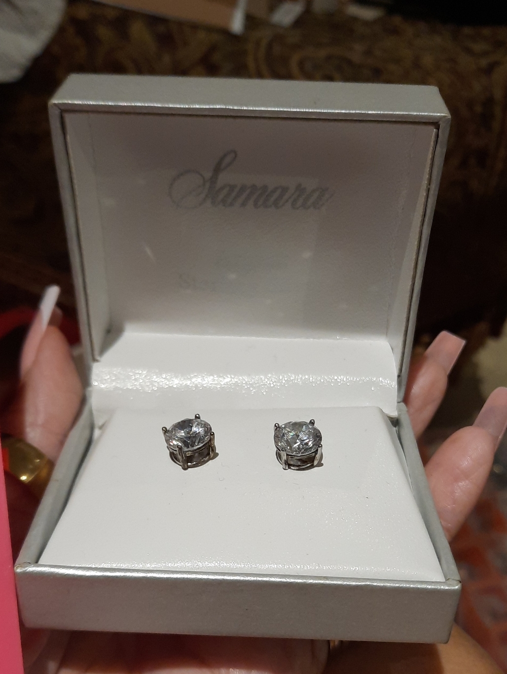 Big A$$ 4.5CTTW Solid Sterling Silver CZ Stud Earrings Tiffany Setting Gift 🎁